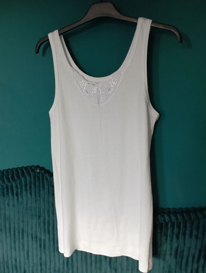 Long débardeur coton blanc