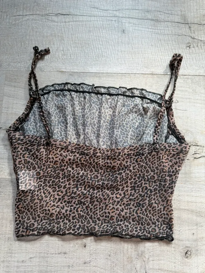 Débardeur crop top léopard transparent – Taille XS - photo numéro 2