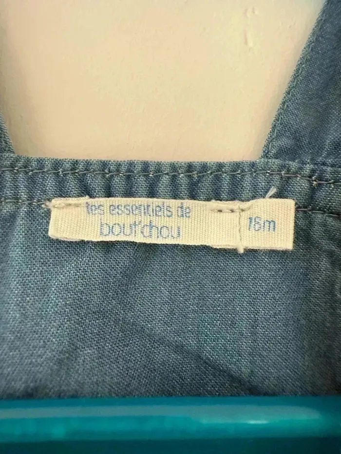 Combi-short en jean Bout'chou avec volants - 18 mois - photo numéro 3