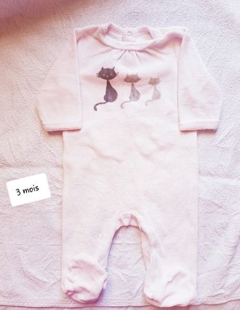 Pyjama velour vertbaudet 3 mois