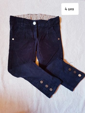 Pantalon velour sergent major 4 ans