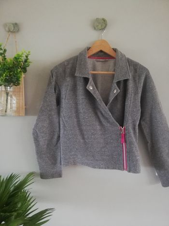 Veste zippé gris brillant