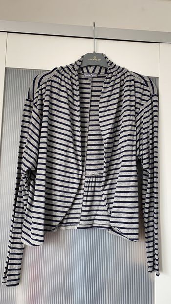 Blaser en coton bleu marine et gris Grain de Malice Taille M