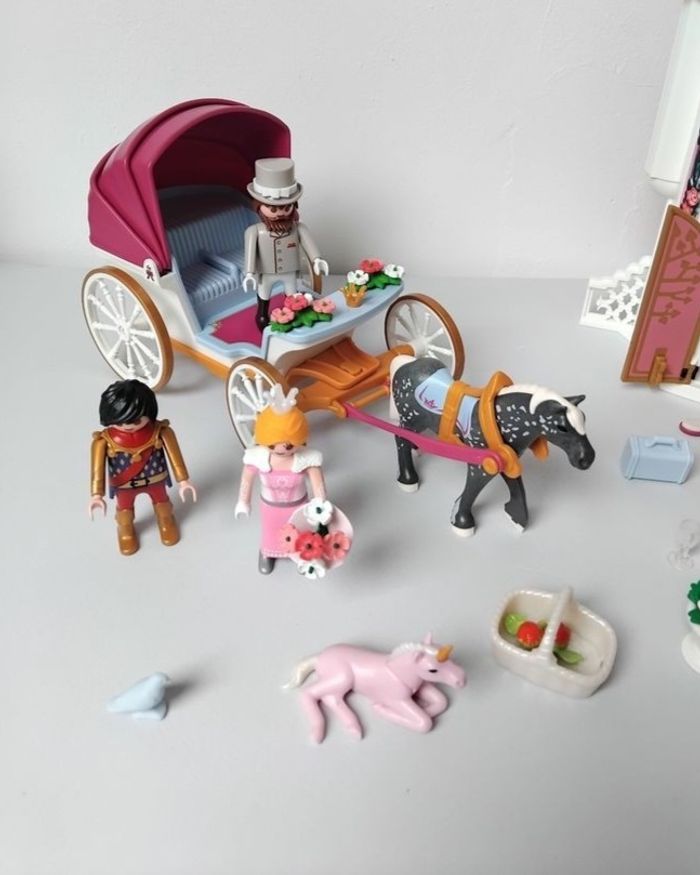 PLAYMOBIL Château Princesse Calèche Licorne Lot 🩷 - photo numéro 2