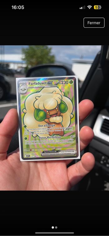 Carte Pokémon farfaduvet ex full art 157/086 flamme blanche foudre noire
