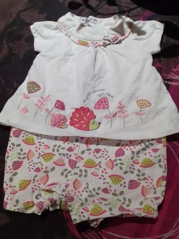 Body ou Barboteuse fille "hérisson" 3 mois