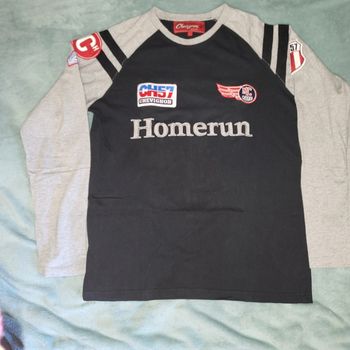 Tee-shirt de Rallye - Manche Longue Vintage  MC-57 / CH57 - Homerun Brodé 👕 Chevignon - Taille L