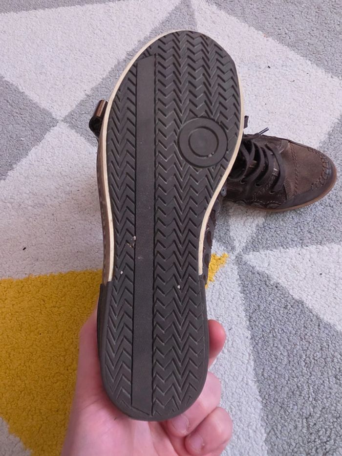 Chaussures montantes en cuir Ivoire Taille 37 - photo numéro 4