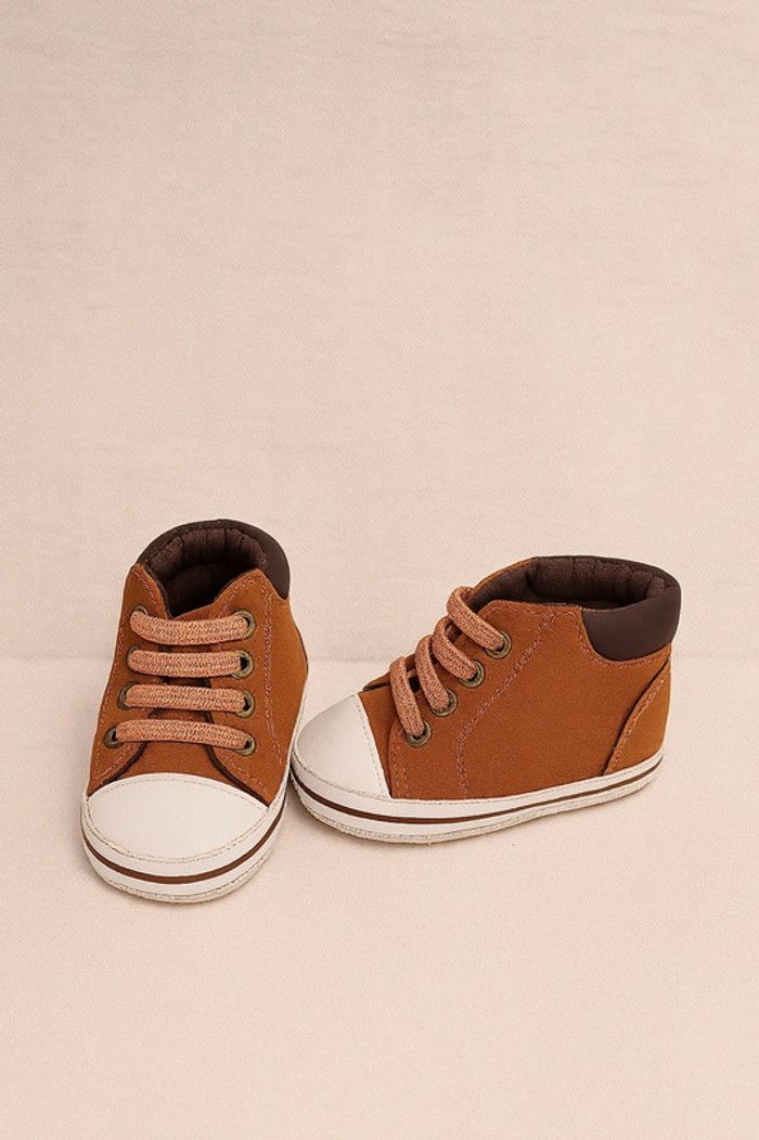 💚Baskets bébé marron à lacets – look mini aventurier 6 - 9 mois