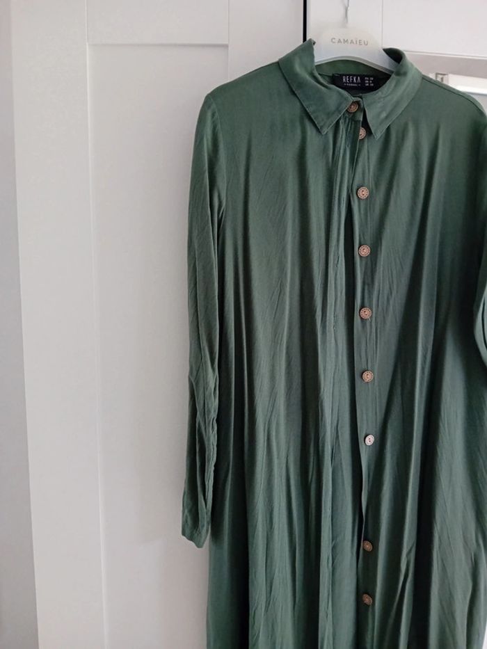 Chemise longue t.38 vert Modanisa 💚🌼 - photo numéro 2
