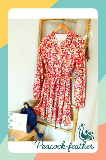 Robe fleurie jaune orange shein TU