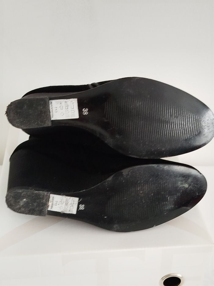 Bottines noires à talons compensés 8cm en daim Texto taille 38 - photo numéro 5