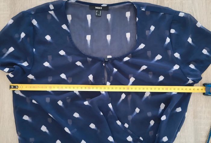 Blouse manches courtes à motifs bleu marine et blanc Mexx Taille 36 38 - photo numéro 9