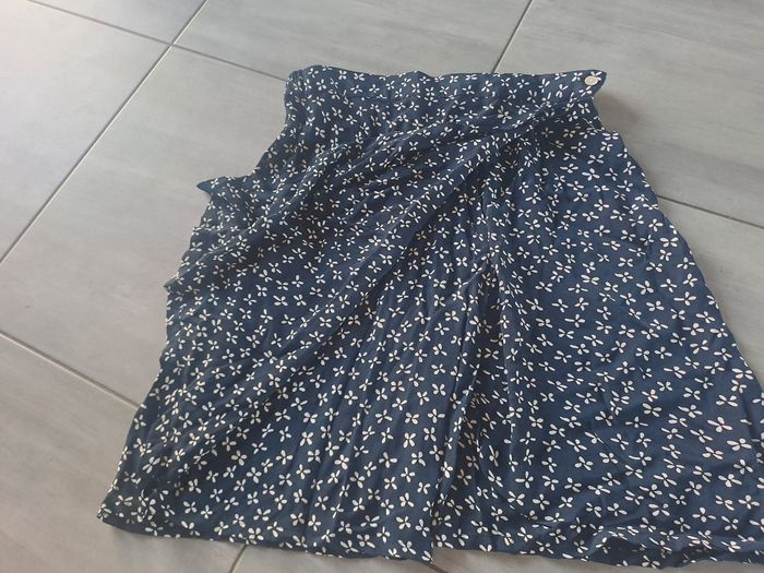 Jupe short légère bleu blanc M&S Mode - photo numéro 4