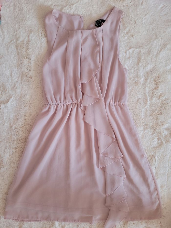 Robe vieux rose voile 36 h & m