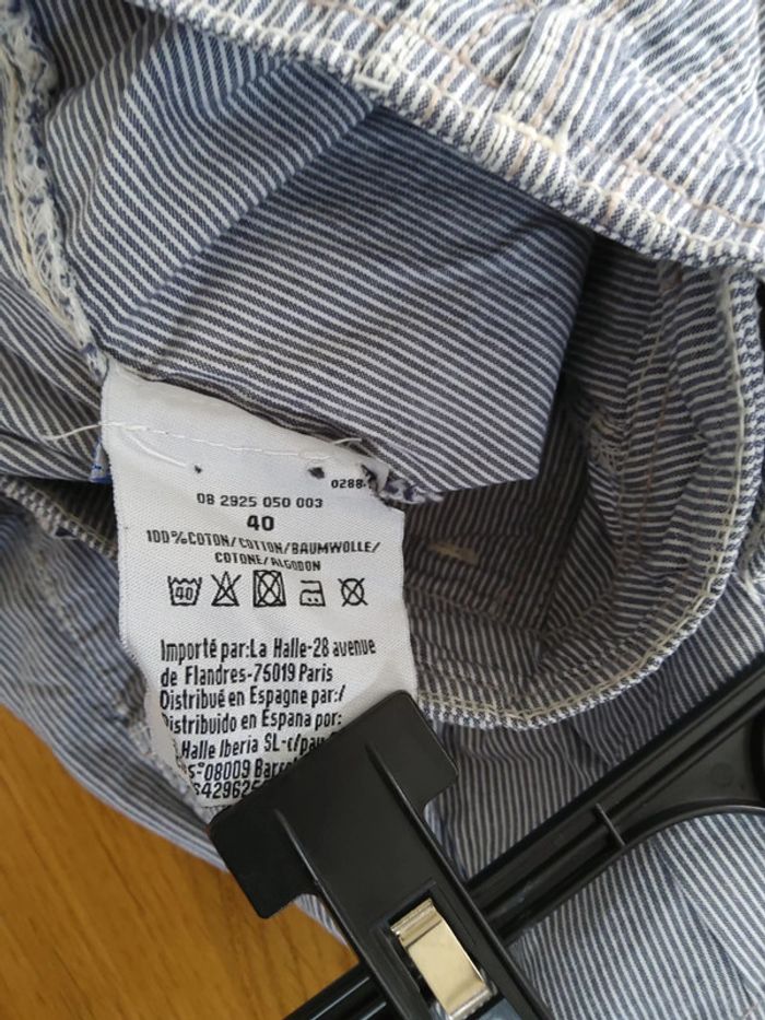 Short en tissu bleu gris - photo numéro 4