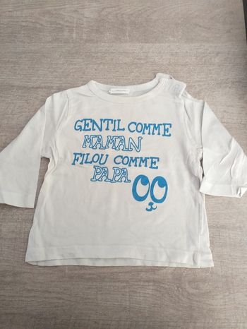 T-shirt manches longues Kitchoun garçon 9 mois