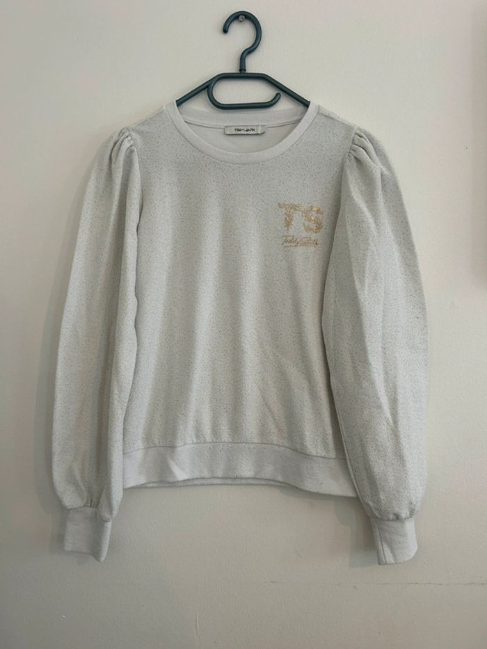 Pull Teddy Smith blanc cassé paillettes dorées