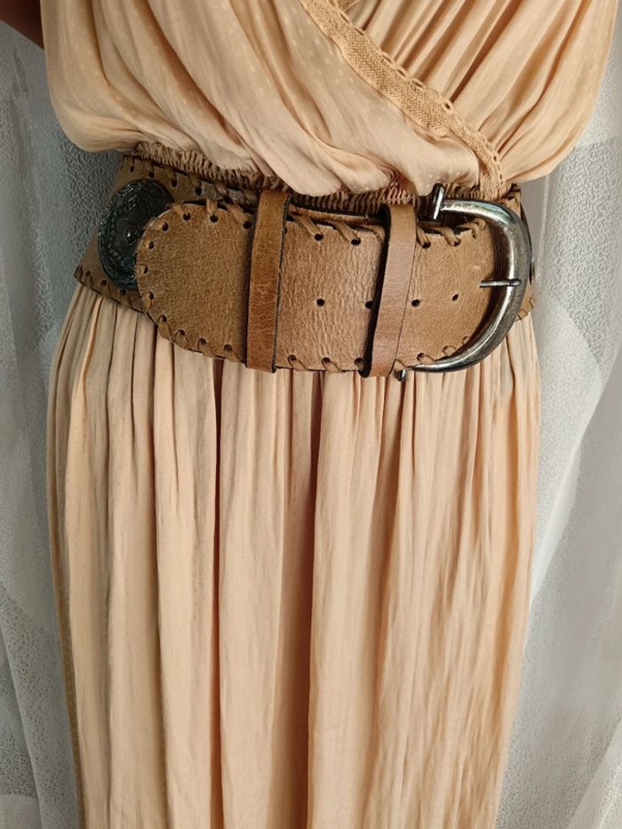 Richard Gampel | ceinture large cuir sable | t. 85 - photo numéro 2