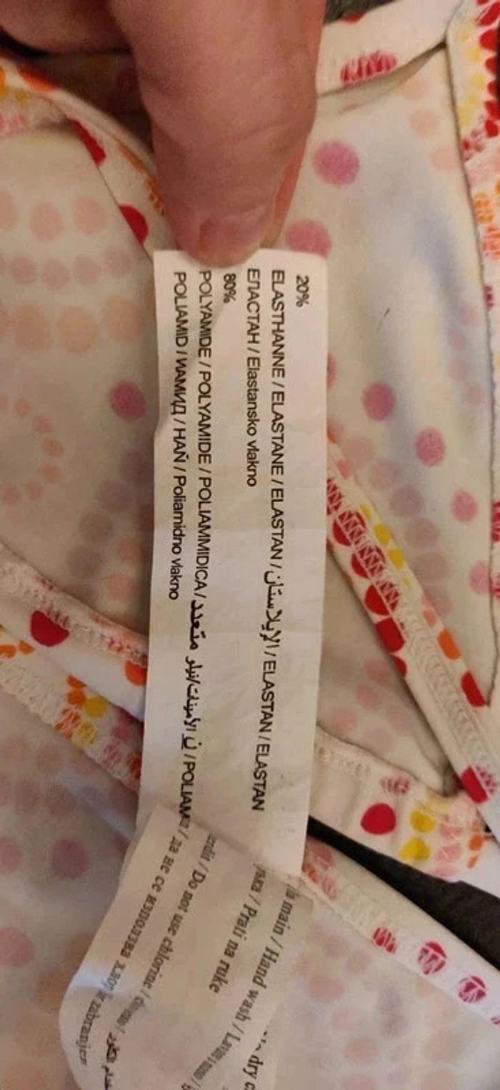 Maillot de bain blanc motifs rouge orange jaune Tape à l'oeil 14 ans - photo numéro 7