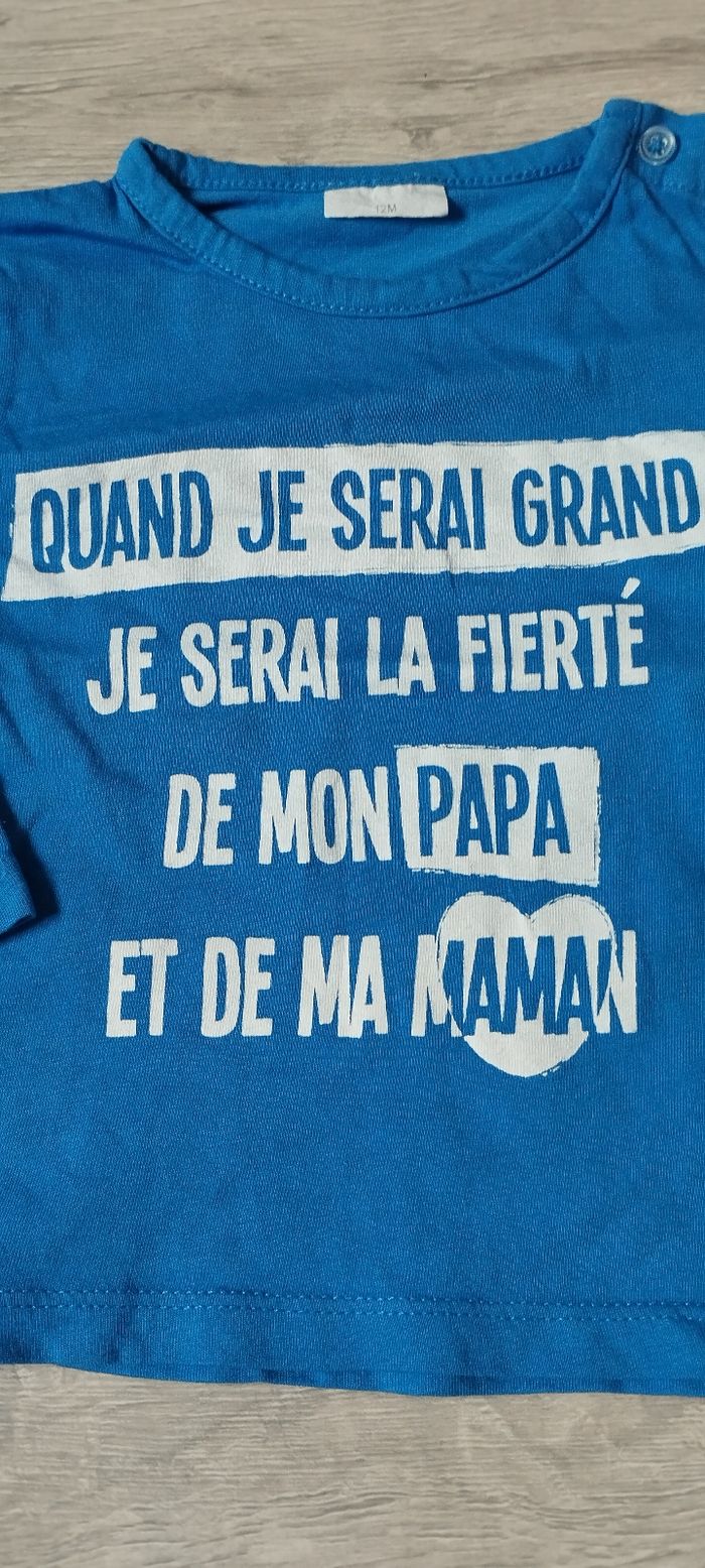 T-shirt ML garçon 12 mois - photo numéro 2