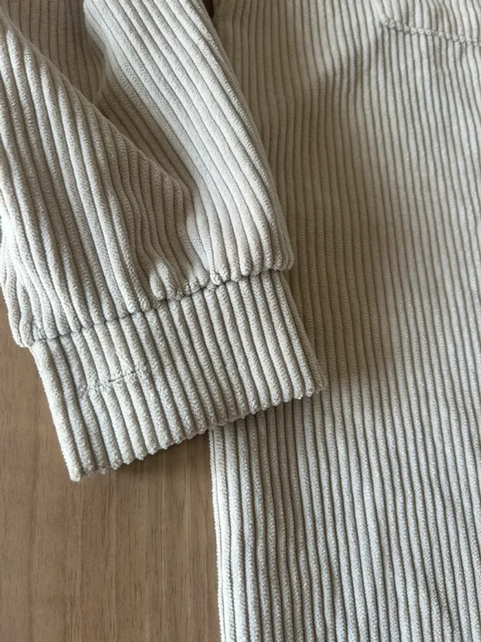 Veste velour beige à boutons - photo numéro 5
