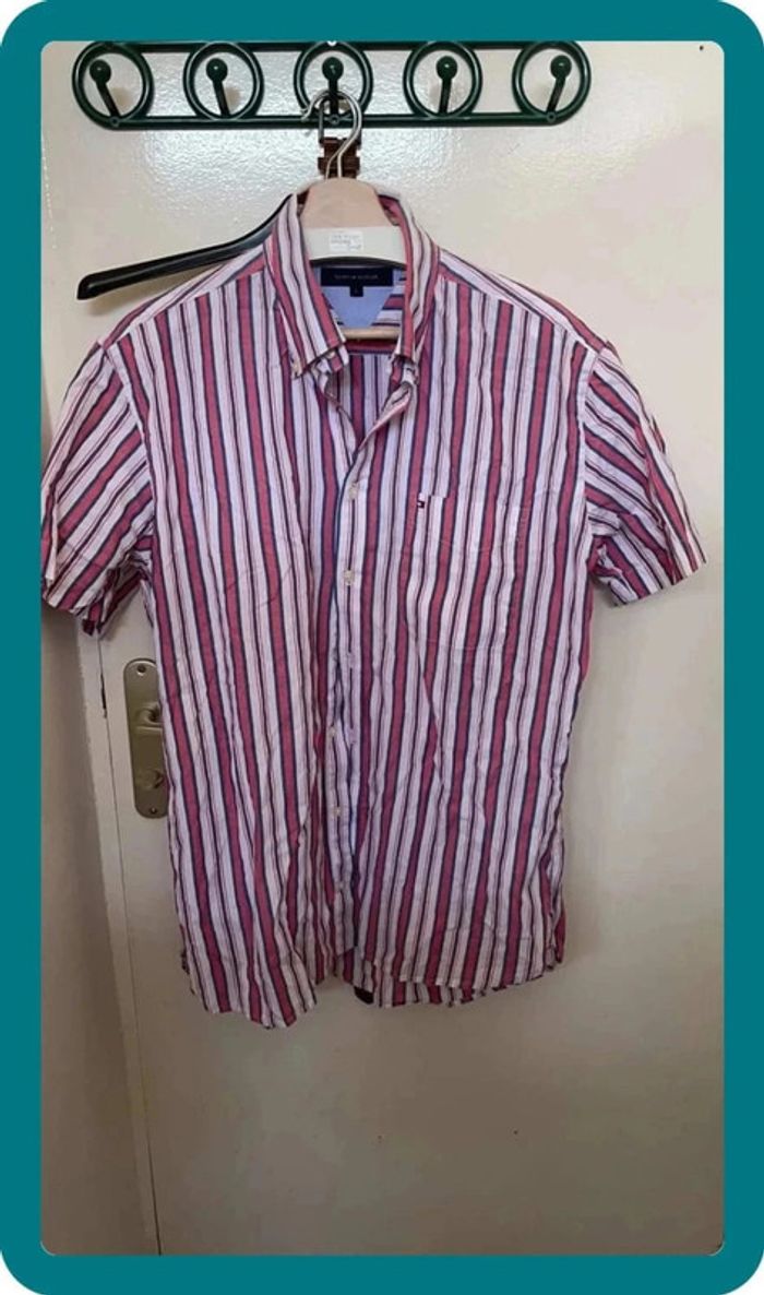 Chemise rose rayures
