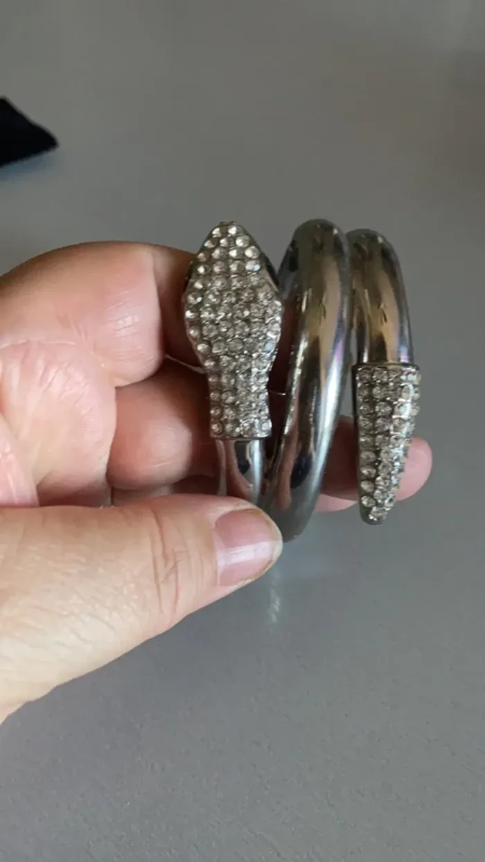 bracelet strass serpent diamètre 6cm - photo numéro 2