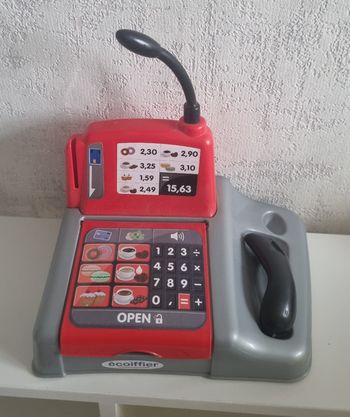écoiffier caisse enregistreuse jouet enfant – scanner + micro factice