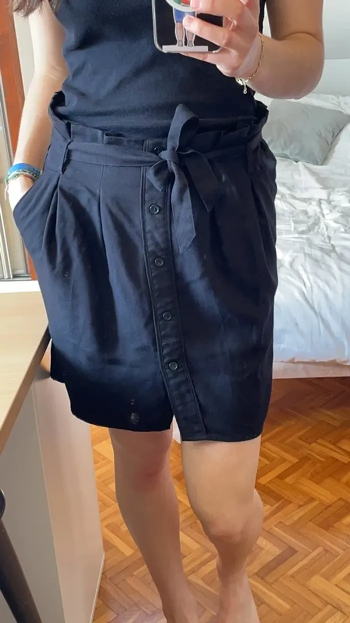 Jupe noir en tissu