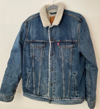 Veste Jean Levi's Type 3 Sherpa Trucker Veste Homme, Denim Jacket Taille L 40