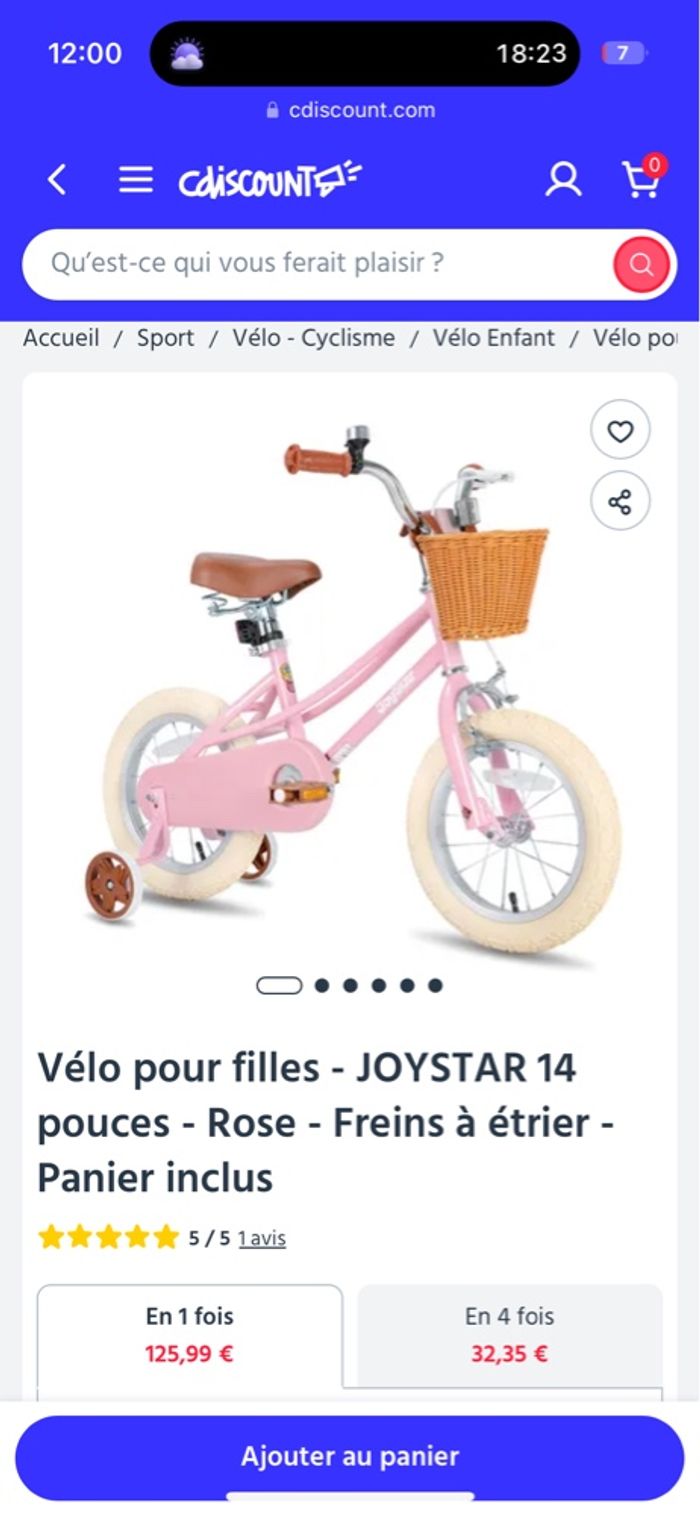 Vélo enfant rose 14 pouces - photo numéro 8