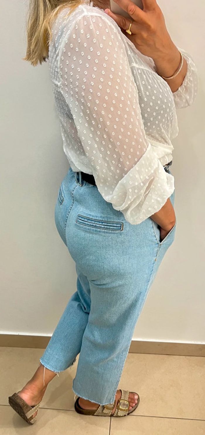 🤍 Blouse blanche plumetis romantique – Armonias Taille M - photo numéro 6