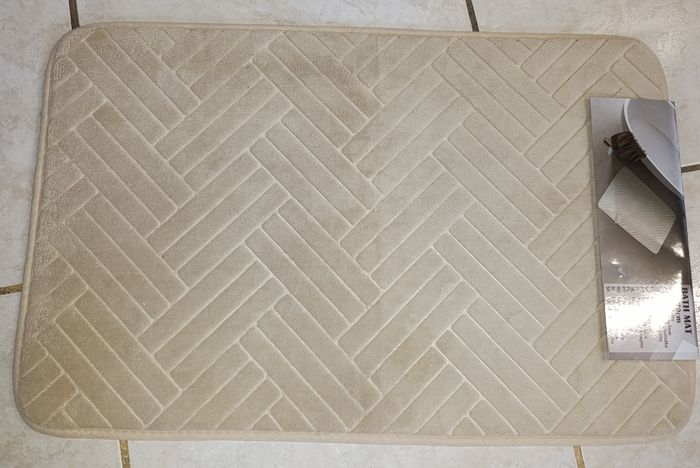 Tapis de salle 45x70cm demain beige creme neuf