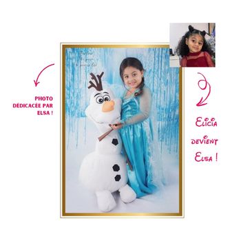 Cadre photo personnalisé : Votre enfant devient sa princesse préférée, Elsa la reine des neiges  !