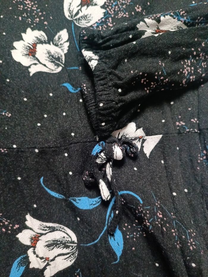 Robe noire fleurs mango S - photo numéro 3