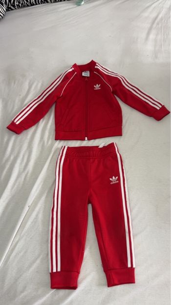 Jogging Adidas mixte rouge
