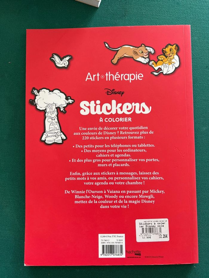 Art thérapie Disney 220 Stickers à colorier - photo numéro 2