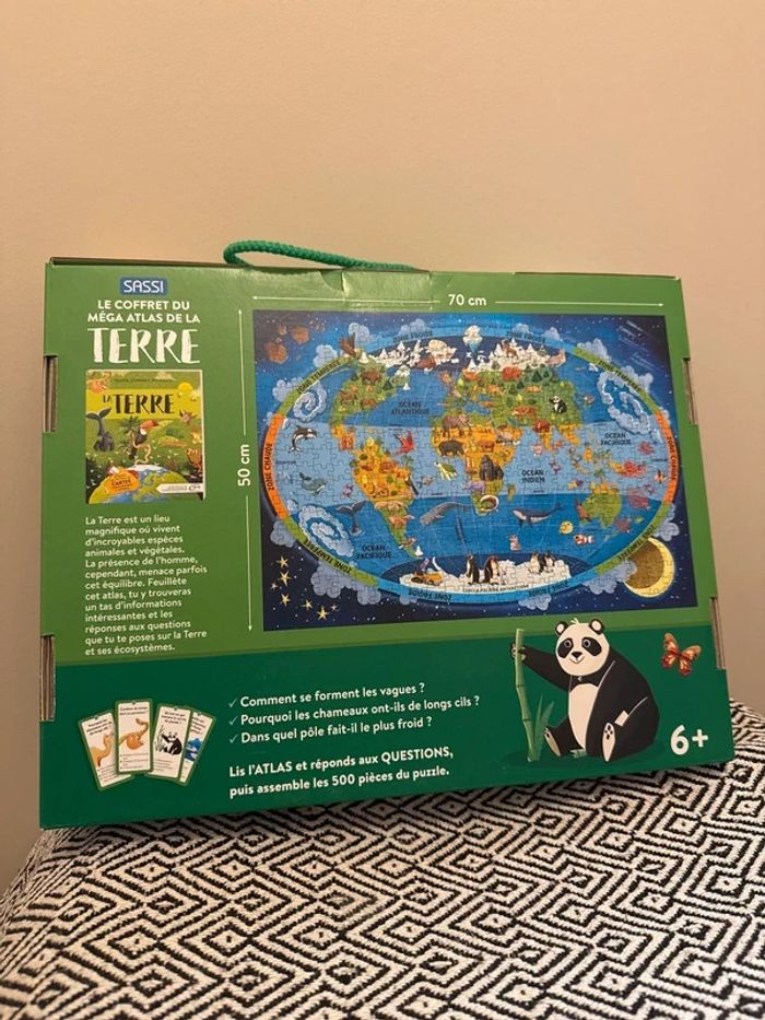 Sassi - Le coffret du mega atlas de la terre puzzle et livre - 6 ans et + - photo numéro 2