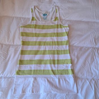 Débardeur blanc/vert anis