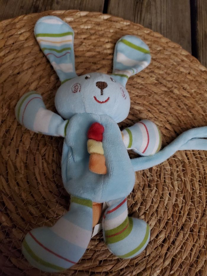 Doudou lapin attache tétine - photo numéro 2