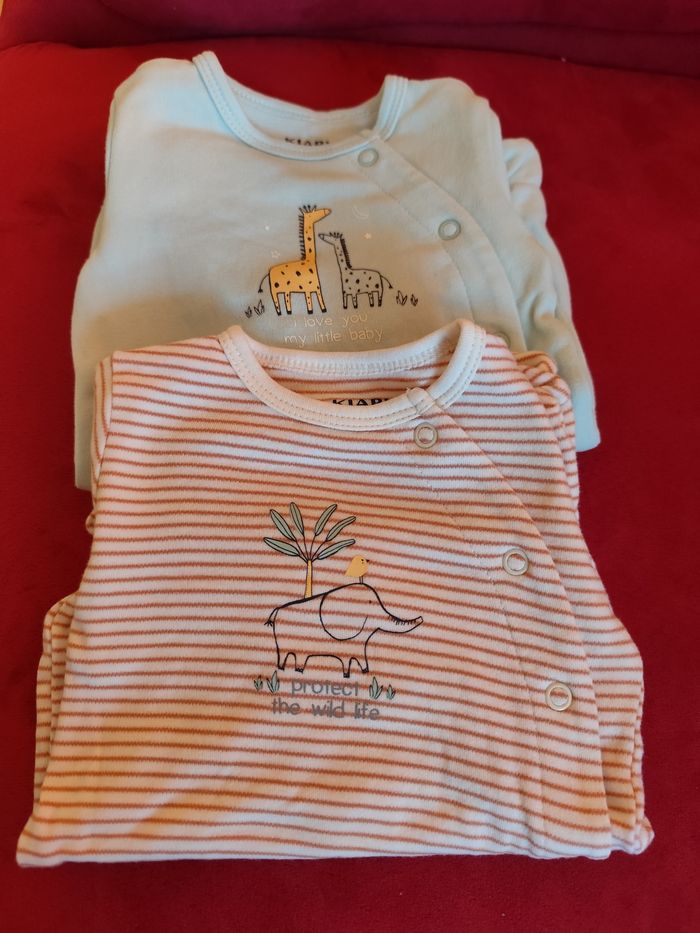 Lot 2 pyjamas coton naissance - photo numéro 2