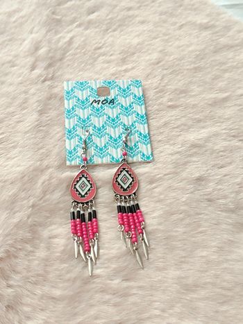 Boucle d'oreille style Navajo-Bohéme Argenté