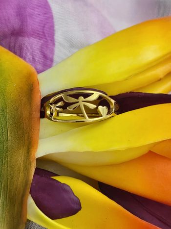 Bague fine avec libellules en acier inoxydable