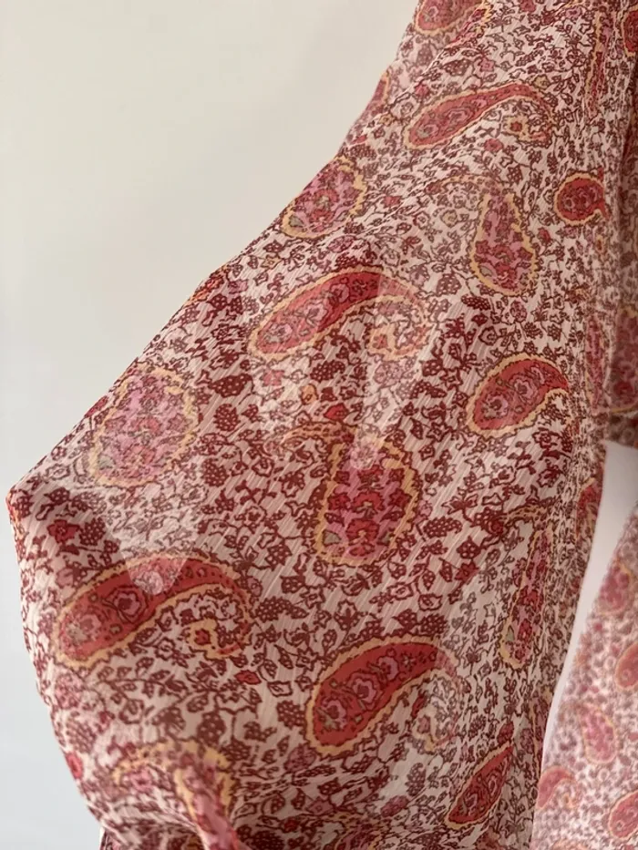 👗🌻 magnifique robe d’été légère à motif- taille L   - neuf sans étiquette -Mango - photo numéro 3