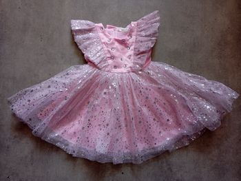Robe de fête rose et grisé 80 cm