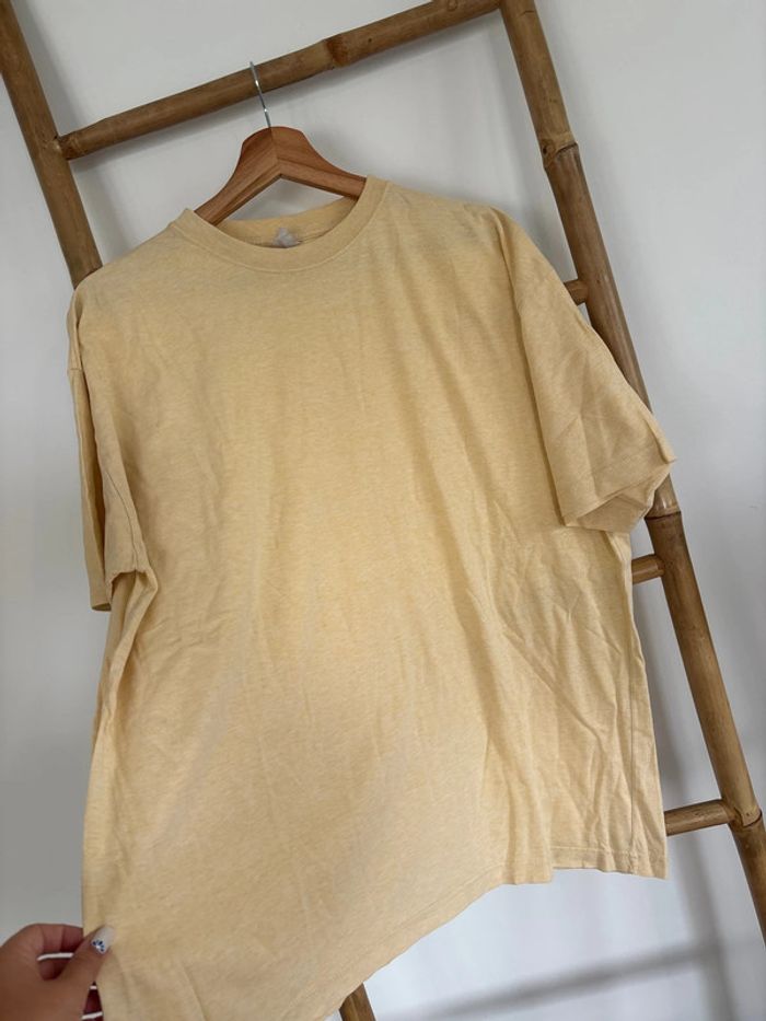 t-shirt uni jaune parle taille L oversize - photo numéro 3