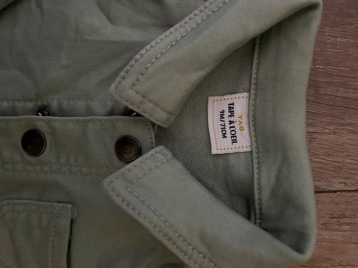 Veste en jean vert d’eau 9 mois - photo numéro 3