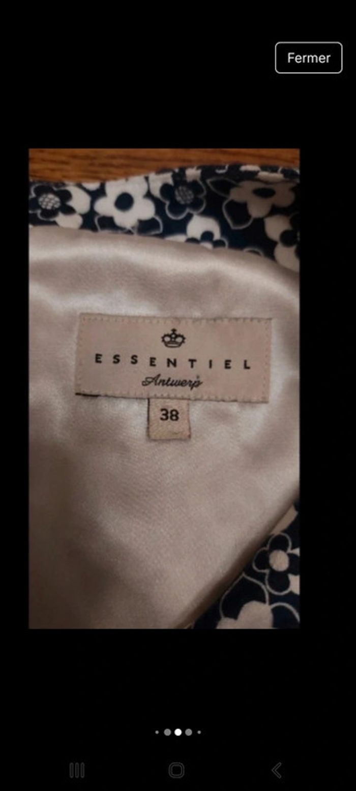 Robe bleu fleuries Essentiel Antwerp taille 38 - photo numéro 9