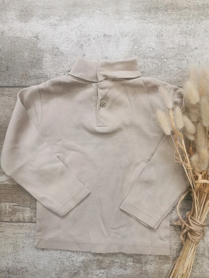 🌸DPAM sous pull beige col crème 12mois - photo numéro 4